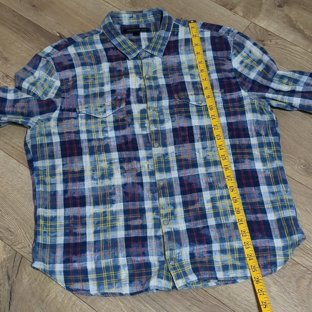 Jhon varvatos marshall plaid slim fit shirt Mens Size Large - Picture 5 of 9